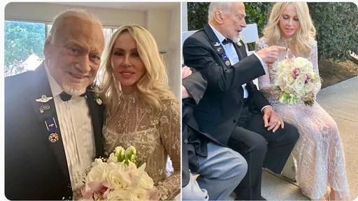93歲登月太空人回地球四度成婚　美嬌娘透視裝辣眼睛