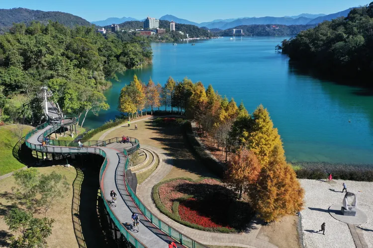 目前正直落羽松欣賞之際，民眾可以趁春節走訪。南投縣政府提供