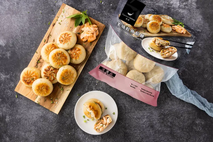 「美威鮭魚餡餅」以羅勒鹽麴的清香，完美呈現鮭魚最高質地。業者提供