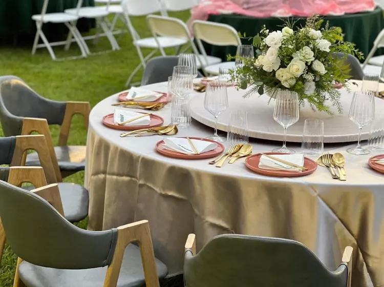 金葉摸油湯辦桌不使用免洗餐具。金葉摸油湯辦桌文化工作室提供