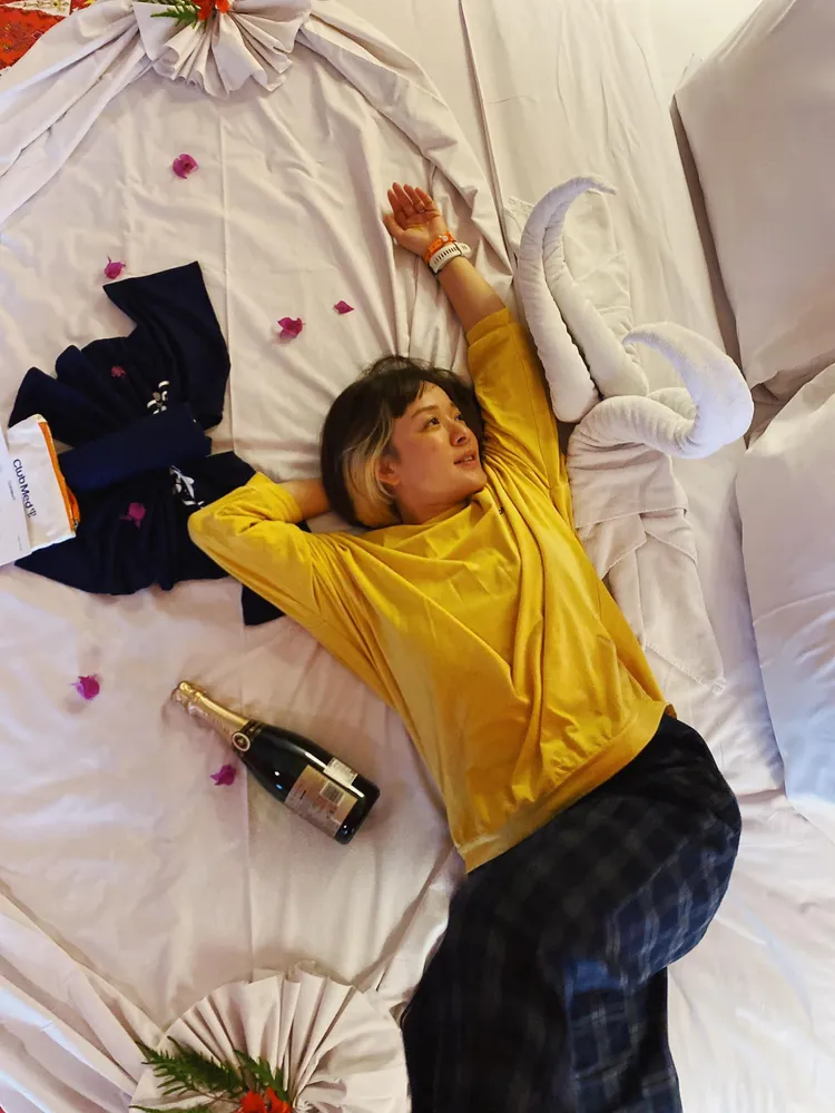 林彥君在想著如何灌醉老公。翻攝林彥君臉書