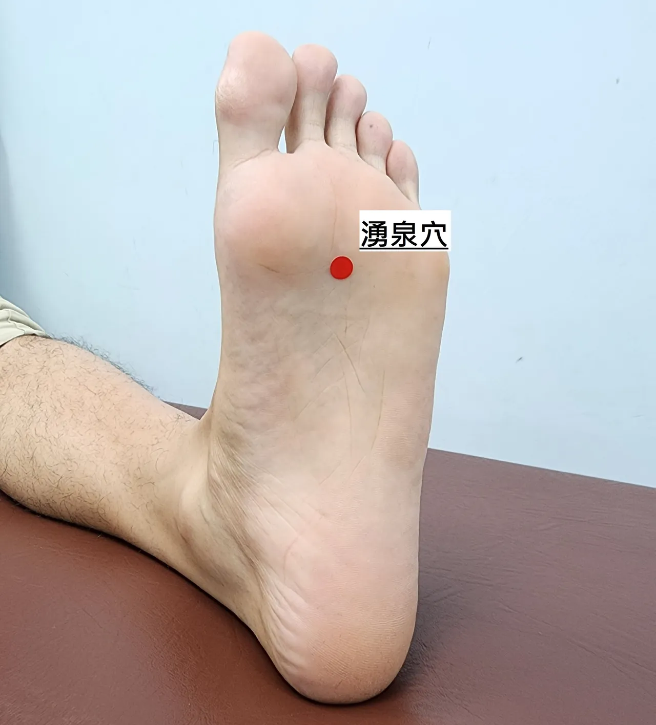冬季手腳偏冷,平時可用溫毛巾溫敷或吹風機溫吹「湧泉穴」。奇美醫院提供