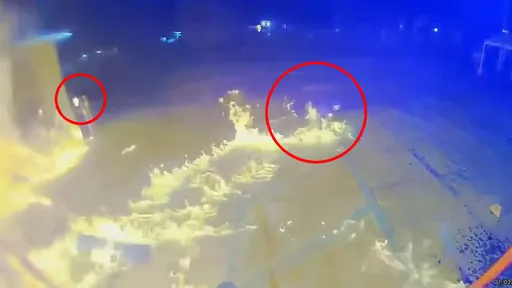 笨匪聯手「縱火變自焚」 影片揭露他超白目站汽油上點火