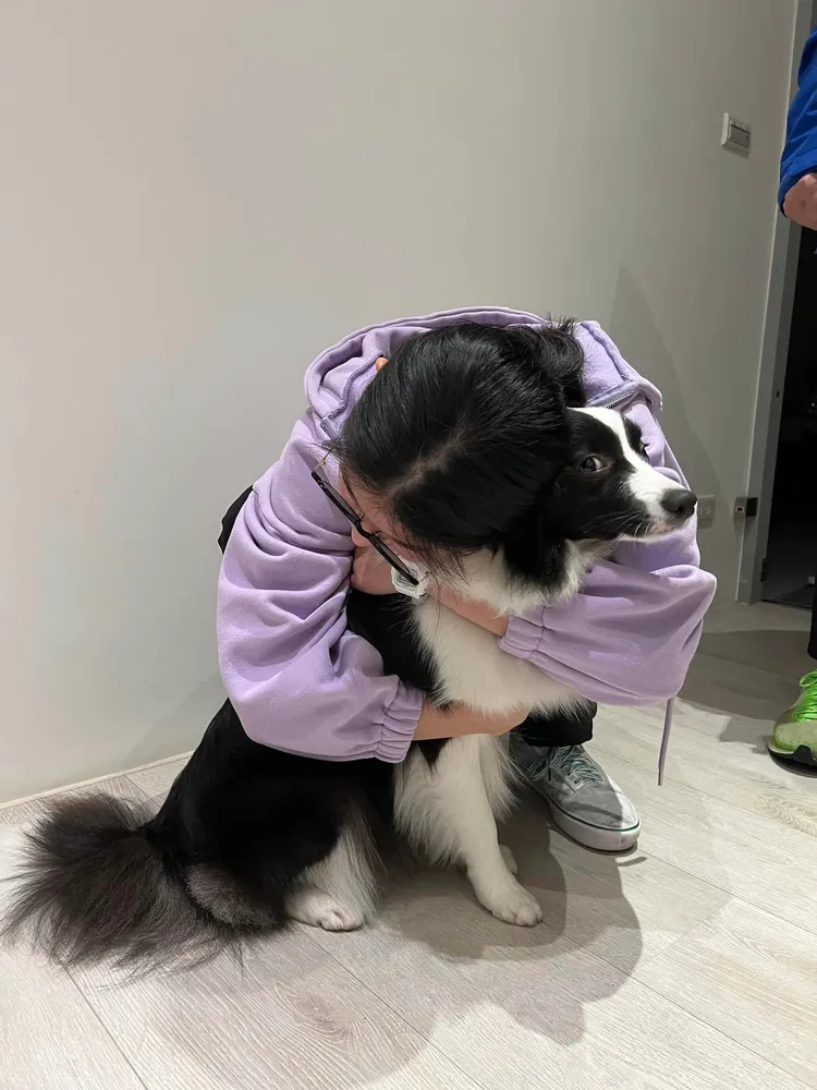 女兒也相當不捨家中狗狗。翻攝陶晶瑩臉書