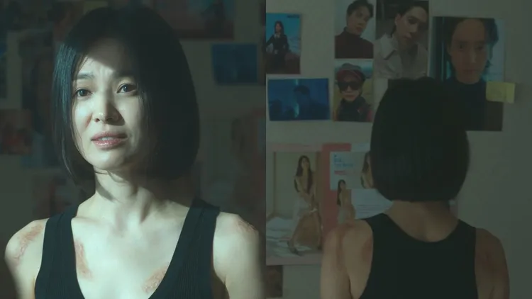 宋慧喬在《黑暗榮耀》中遭到同學霸凌，高中被電棒捲燙得體無完膚。翻攝Netflix