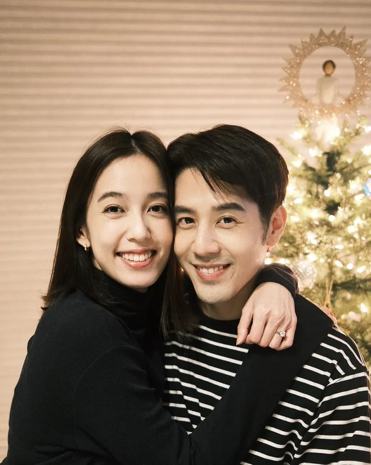 陳庭妮（左）和未婚夫胡宇威的婚事，仍是媒體關心的焦點。翻攝chen_ting_ni IG