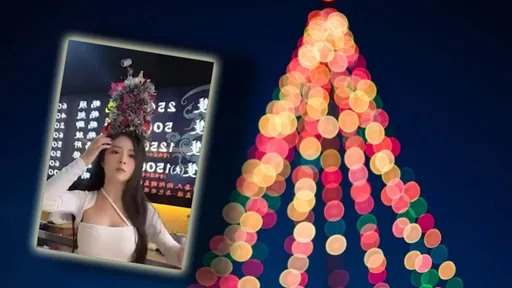 人體壽司算啥！ 正妹挑戰「人體聖誕樹」 失敗卻讓網友喜喊：想帶回家