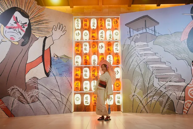 飯店內設置了兩座大型浮世繪供旅人拍照打卡。福容提供