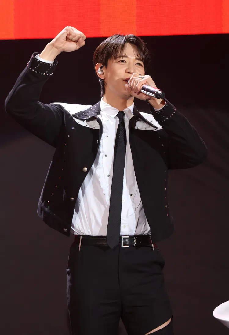 珉豪開心和台灣粉絲見面。鄭孟晃攝