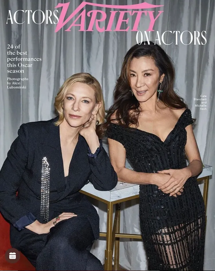 楊紫瓊（右）和凱特布蘭琪是爭奪本屆奧斯卡影后的強勁對手。翻攝楊紫瓊IG