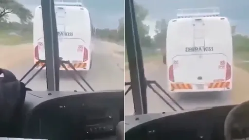 後車喇叭狂催按走攔路公車 結果有詐「他馬上超車馬上撞爛」