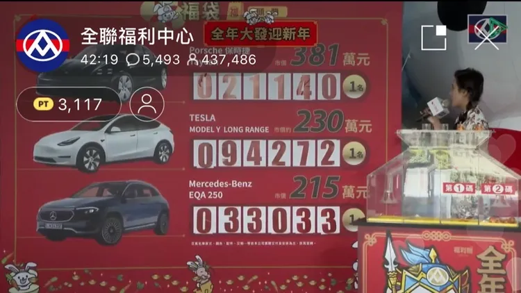 「兔年新春福袋」獲獎號馬今出爐。翻攝直播