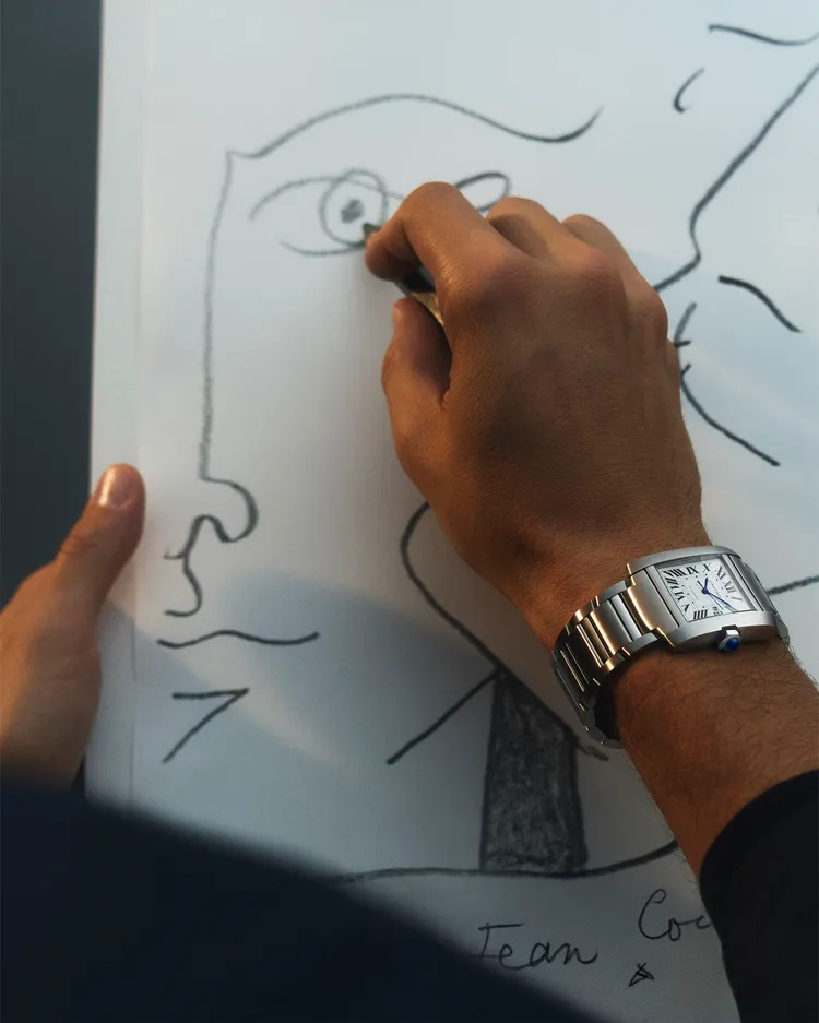 Tank Française精鋼自動腕錶大型款，約17萬2000元。品牌提供