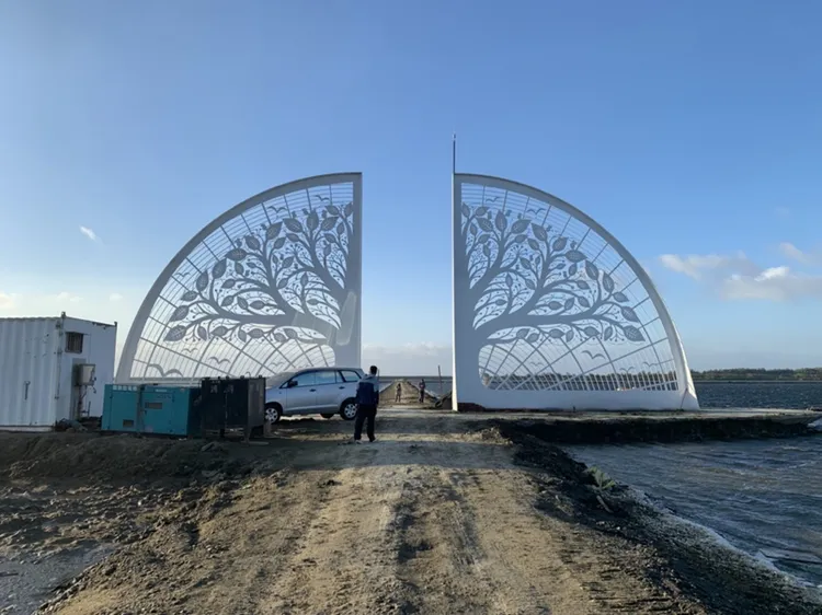 中軸線道路正進行修復工程。台南市觀旅局提供