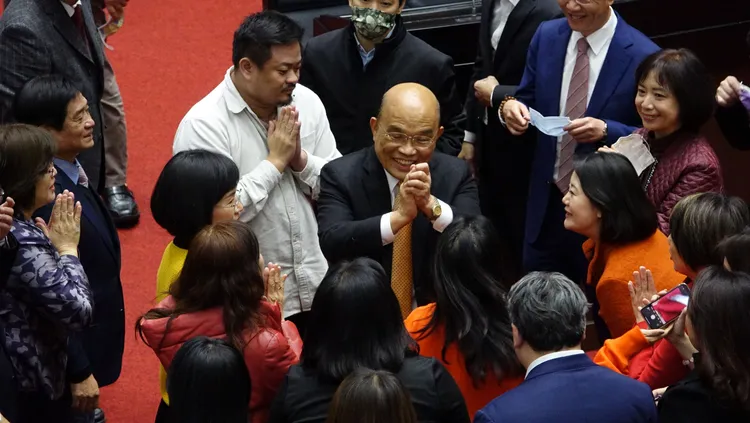 蘇貞昌全程掛著笑容。莊宗達攝