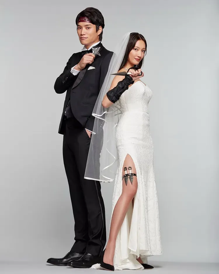 菜菜緒（右）在《忍者結婚很難》飾演超辣的忍者人妻。翻攝菜菜緒IG