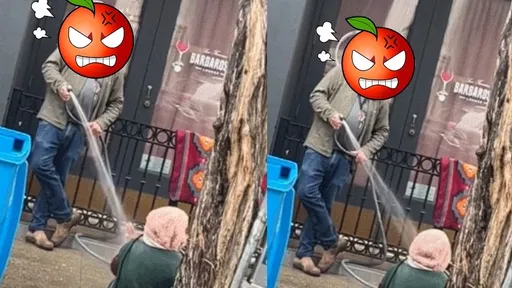 「噴水讓她冷靜！」上流社會畫廊老闆噴冰水趕女街友　輕蔑不屑表情令人拳頭硬