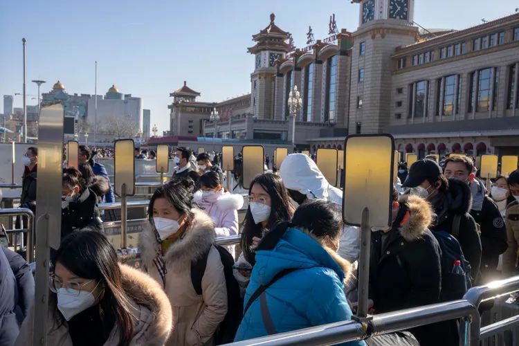 北京火車站。美聯社