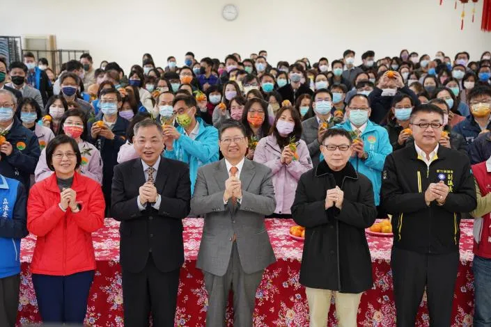 新竹縣府和縣議會新春團拜。新竹縣府提供