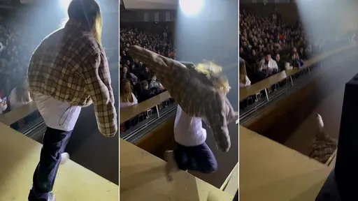 傻眼影片|女歌手登台走錯路「墜樓摔斷骨」 表演沒開始就結束了