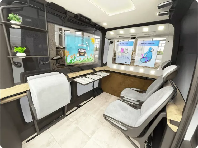 車內方正的空間，甚至可規劃成移動餐廳等營業項目。原廠照片