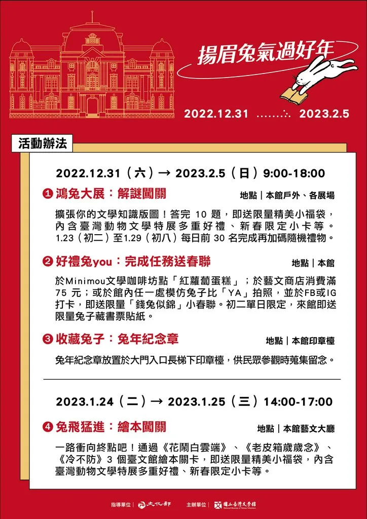 國立臺灣文學館鴻兔大展活動。國立臺灣文學館提供