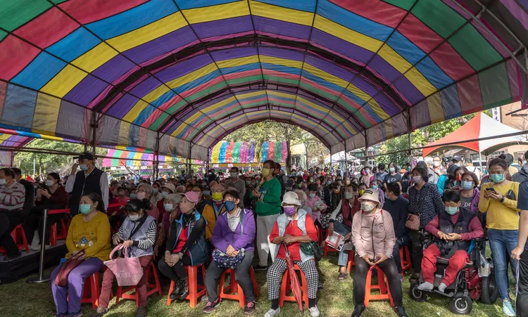 寒冬送暖活動現場。總統府提供