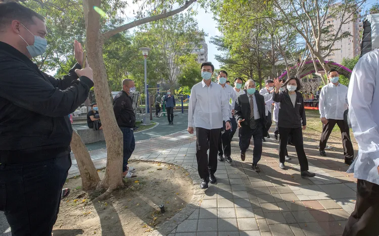 蔡英文下午赴寒冬送暖活動。總統府提供