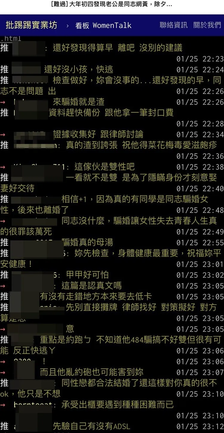 網友幾近一面倒安慰原PO。翻攝批踢踢women版