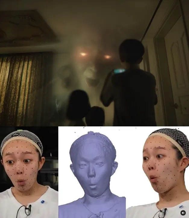 鄭知蘇以動態捕捉客串《地獄公使》的天使。翻攝Netflix