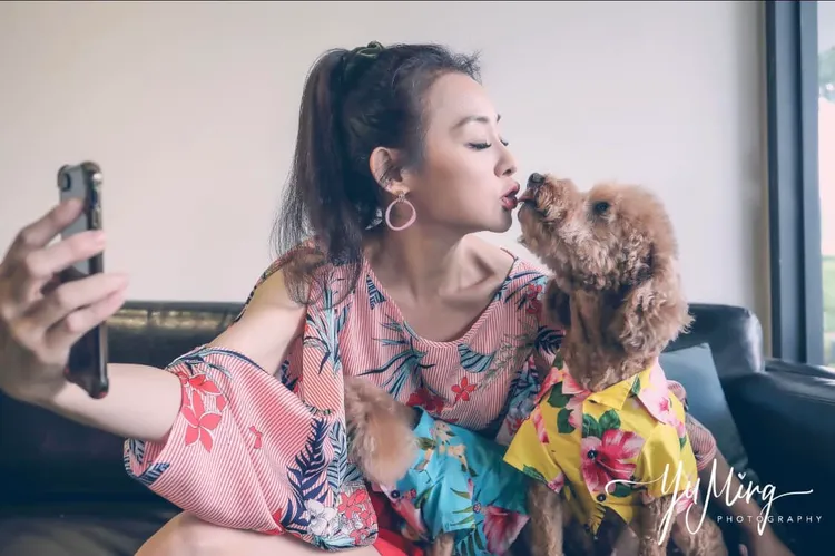 兵家綺最疼愛大寶貝Miluku。翻攝兵家綺臉書