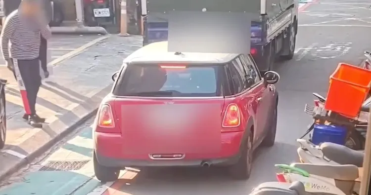 貨車司機與余筱萍爆發口角。翻攝畫面