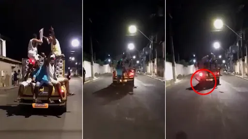 影片｜屁孩開巨大音響車夜間炸街　一個move把同伴「扔下車爆頭亡」