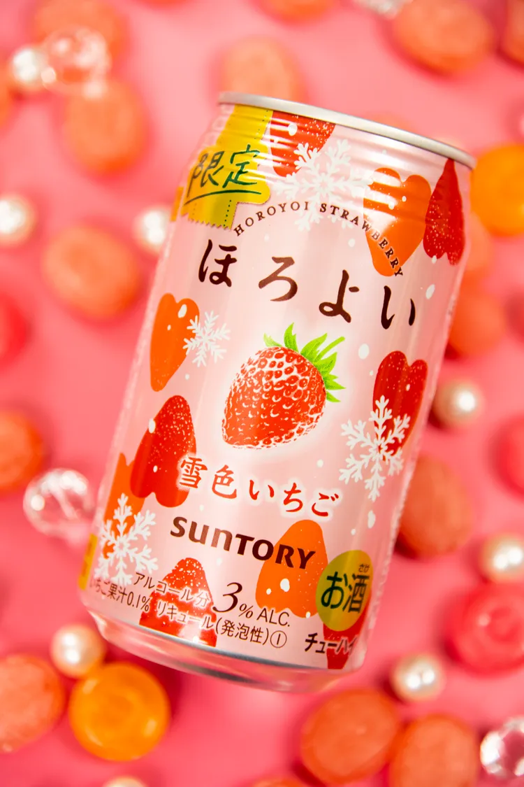 HOROYOI雪戀草莓，售價49元，1/14上市。禁止酒駕；飲酒過量，有害健康。業者提供