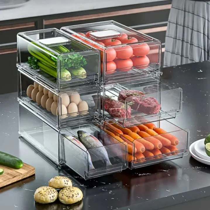 FUNLIFE梵萊生活設計-透明疊加抽屜式食品收納盒特價249元。業者提供