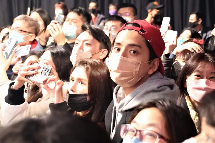 觀眾席中驚見王大陸與女友蔡卓宜。讀者提供