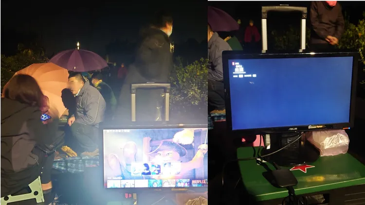 排隊有了它，夜晚不無聊。翻攝張芊卉臉書