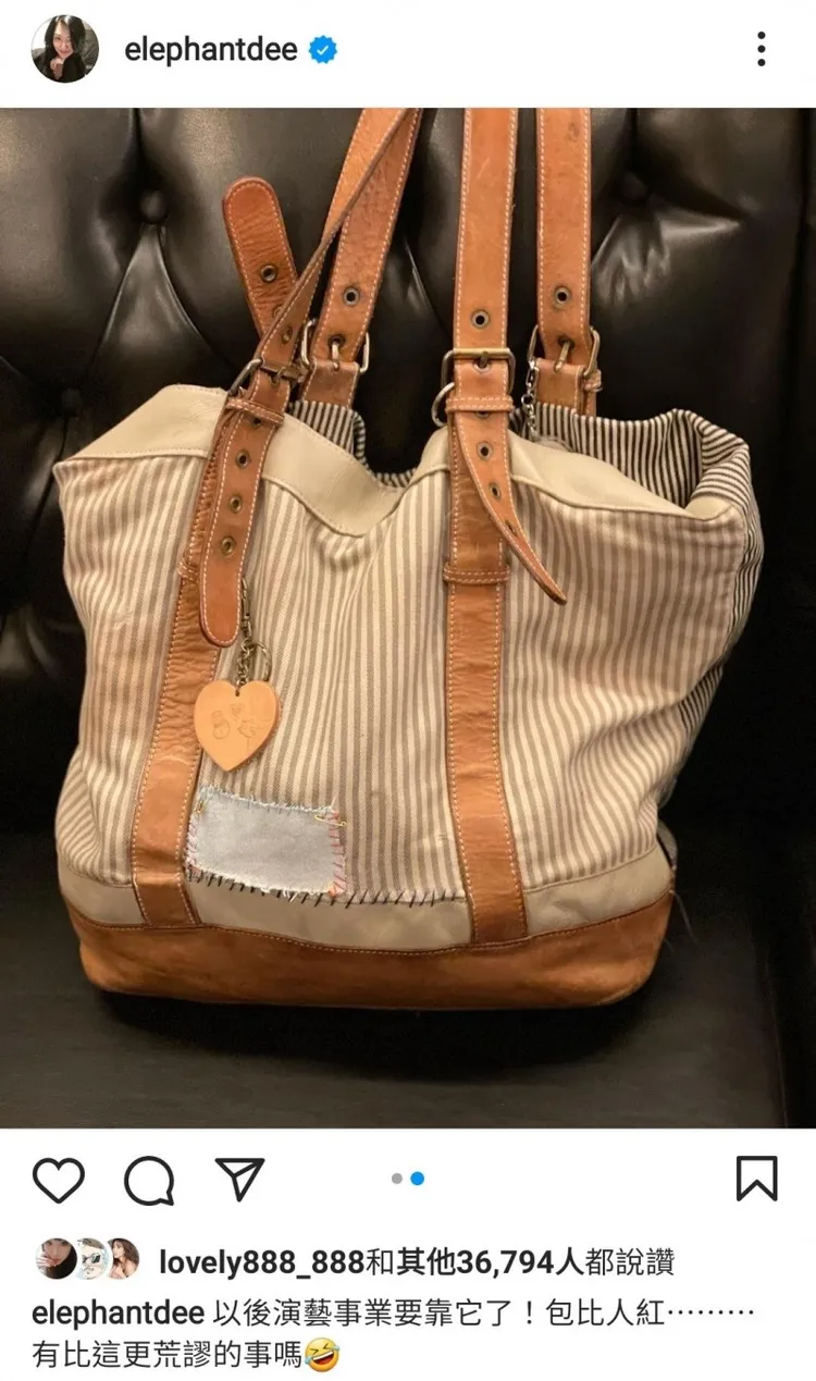小S曾秀出她最愛的Paul Smith帆布包。翻攝小S的IG
