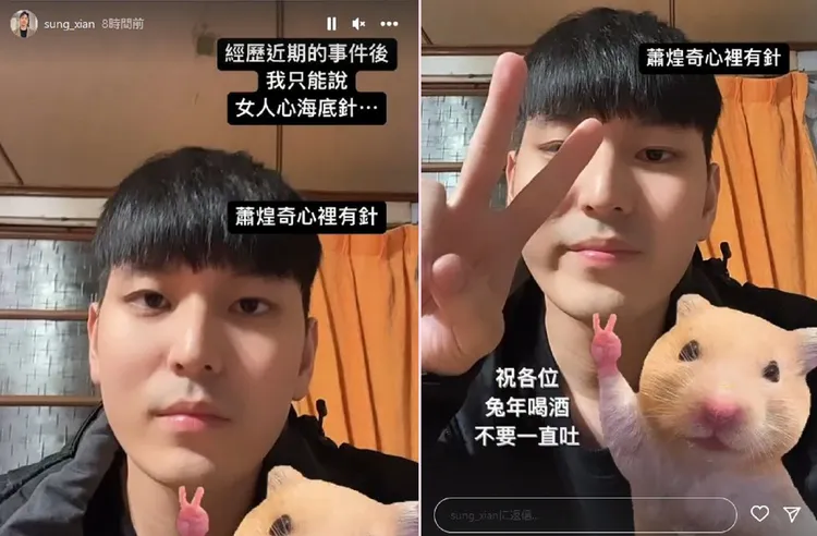 小甜甜老公大過年不是很開心。翻攝宋晉賢IG