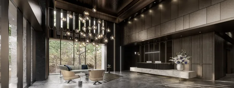 林口力行段周邊新建案，產品多元但格局遍低於40坪，部分每坪開價已見5字頭，圖為預售案「長耀里」3D示意圖。翻攝長耀里官網