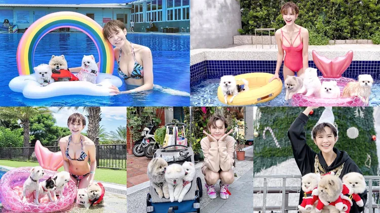 蔚葒縈時常帶著毛小孩出去玩。翻攝蔚葒縈臉書