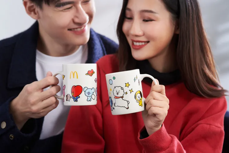 BT21陶瓷餐具三件組，原價499元，加購價459元。業者提供