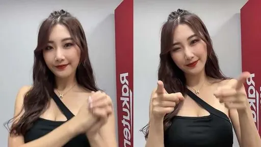 長髮正妹在跳舞 小露腰身很好看