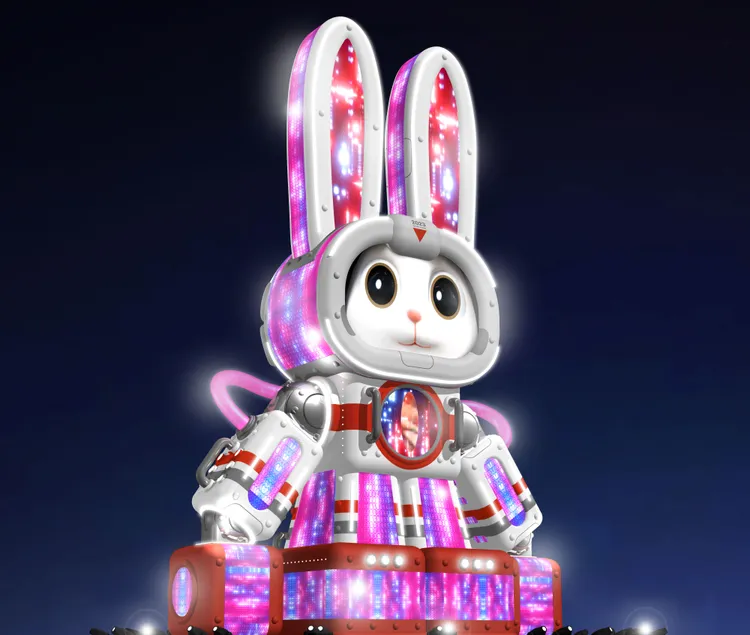 搭配明亮的音樂曲風以及數位動態影像，玉兔將自由變換多套精彩節目。觀光局提供