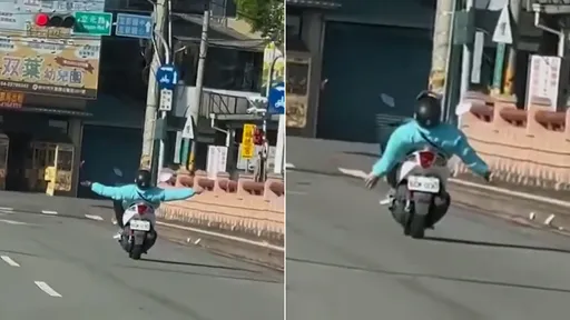 台中骑士「躺车诡异行驶」吓坏她们 网友惊:骑车骑到起乩