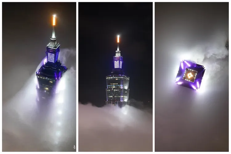 當天參與空拍的另一名學員Esther Lu，也在個人臉書上分享大年初一拍攝的101雲端美照。翻攝《Esther Lu》的臉書