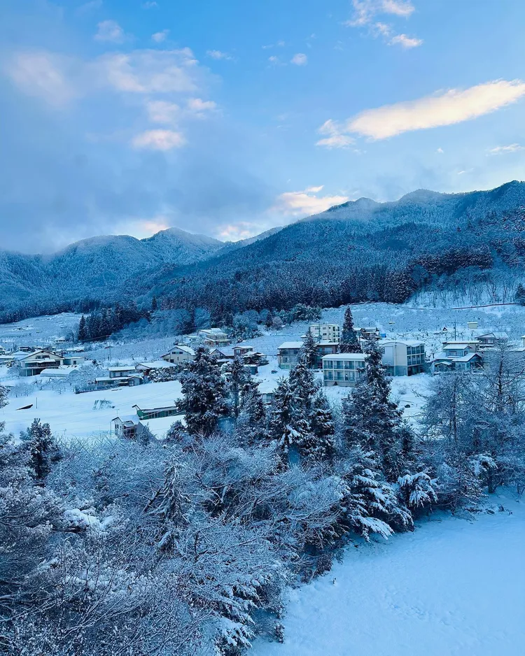 長野雪景好美。翻攝Gigi臉書