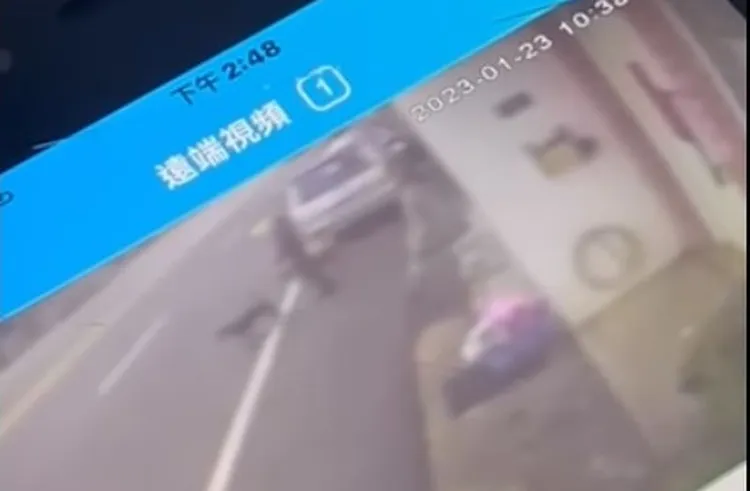 監視器拍到賴姓婦人牽狗過馬路的畫面，但此後就未再發現其身影。翻攝臉書