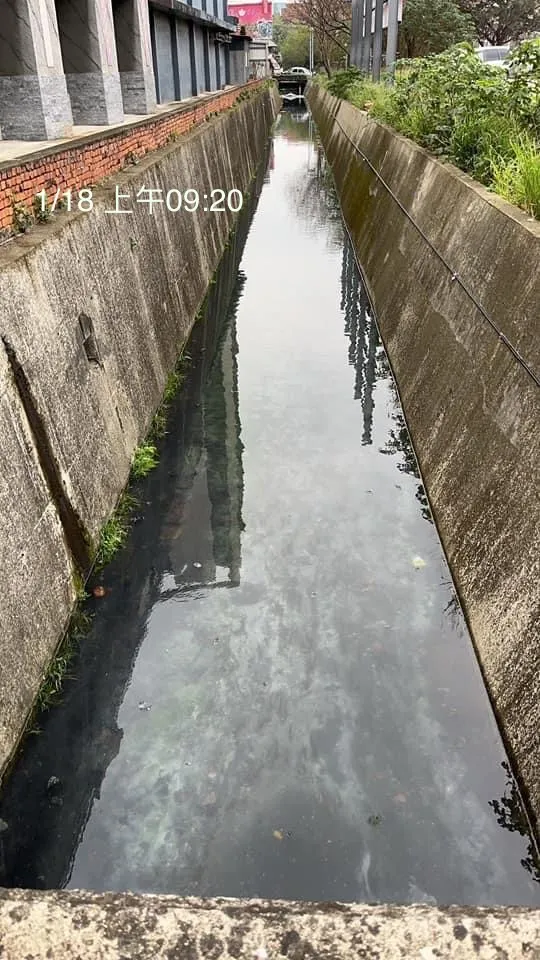 排水溝已恢復清澈。翻攝施淑婷臉書