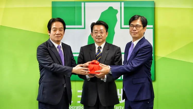 民進黨今天舉行新舊任黨主席交接。莊宗達攝